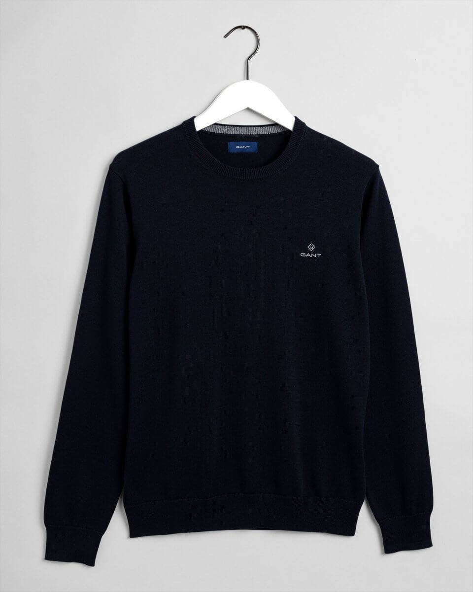 Gant Shetland Crew Sweater Black | Davids Of Haslemere