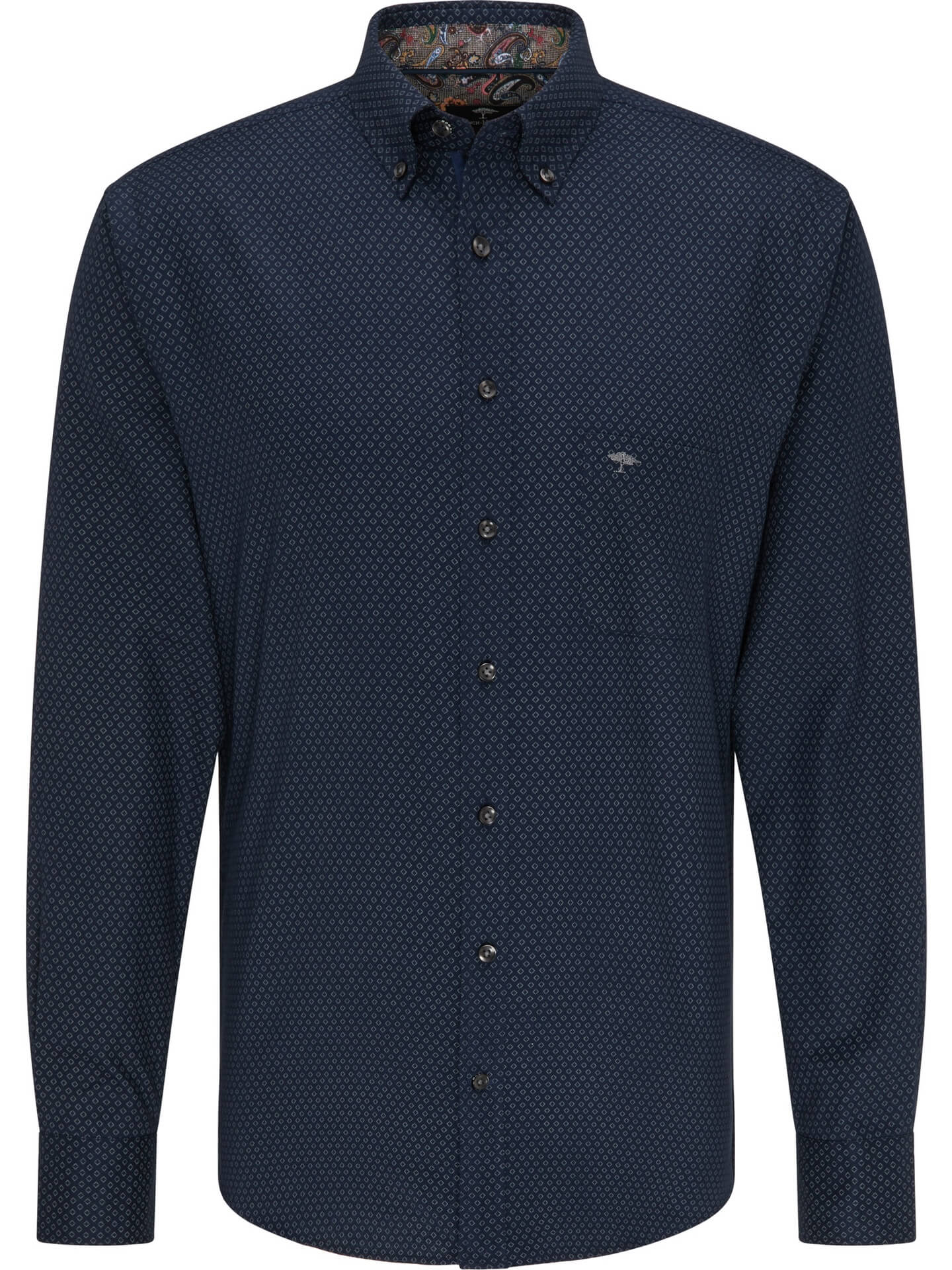 Fynch Hatton Navy Shirt with Pattern