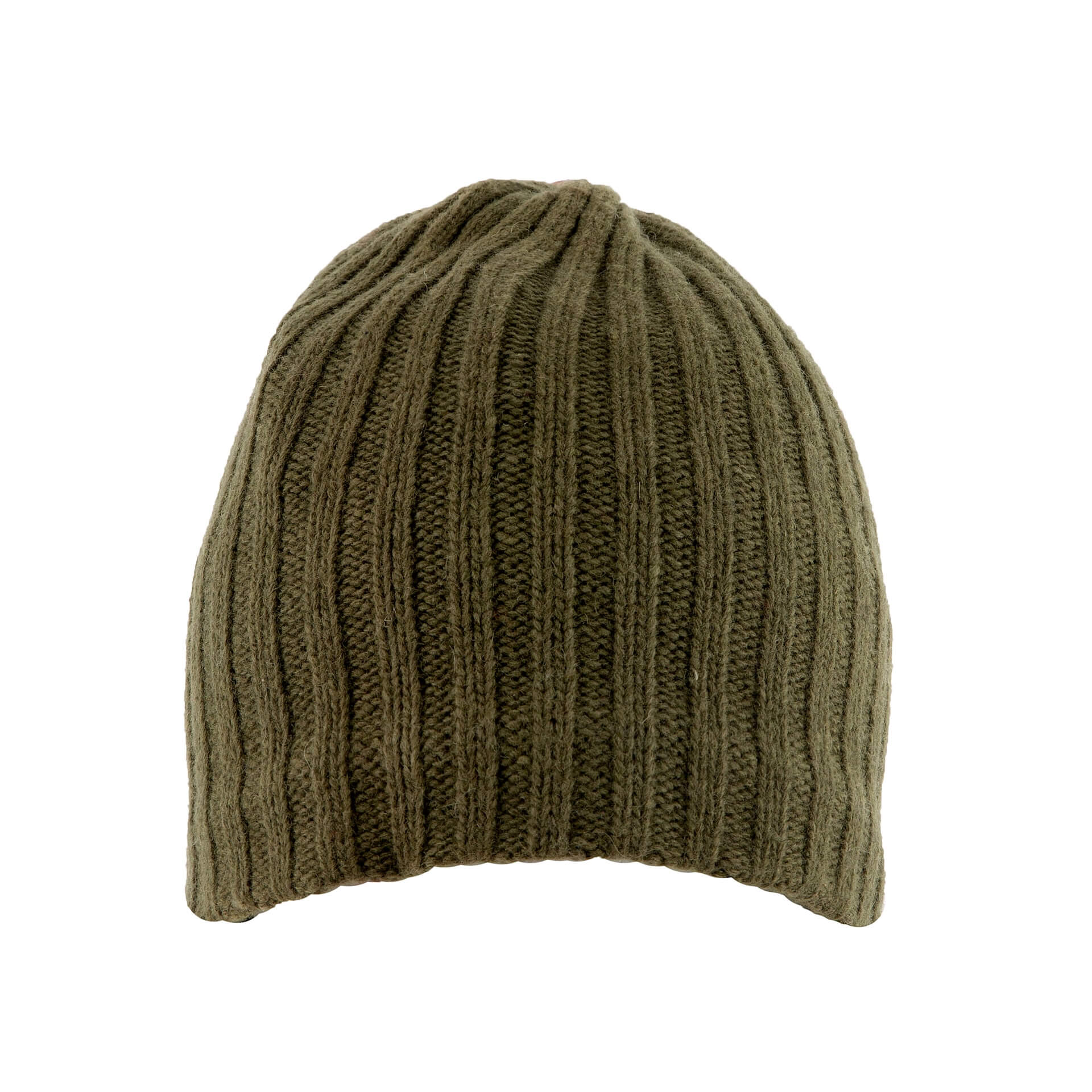 Wool Beanie Hat in Khaki Green