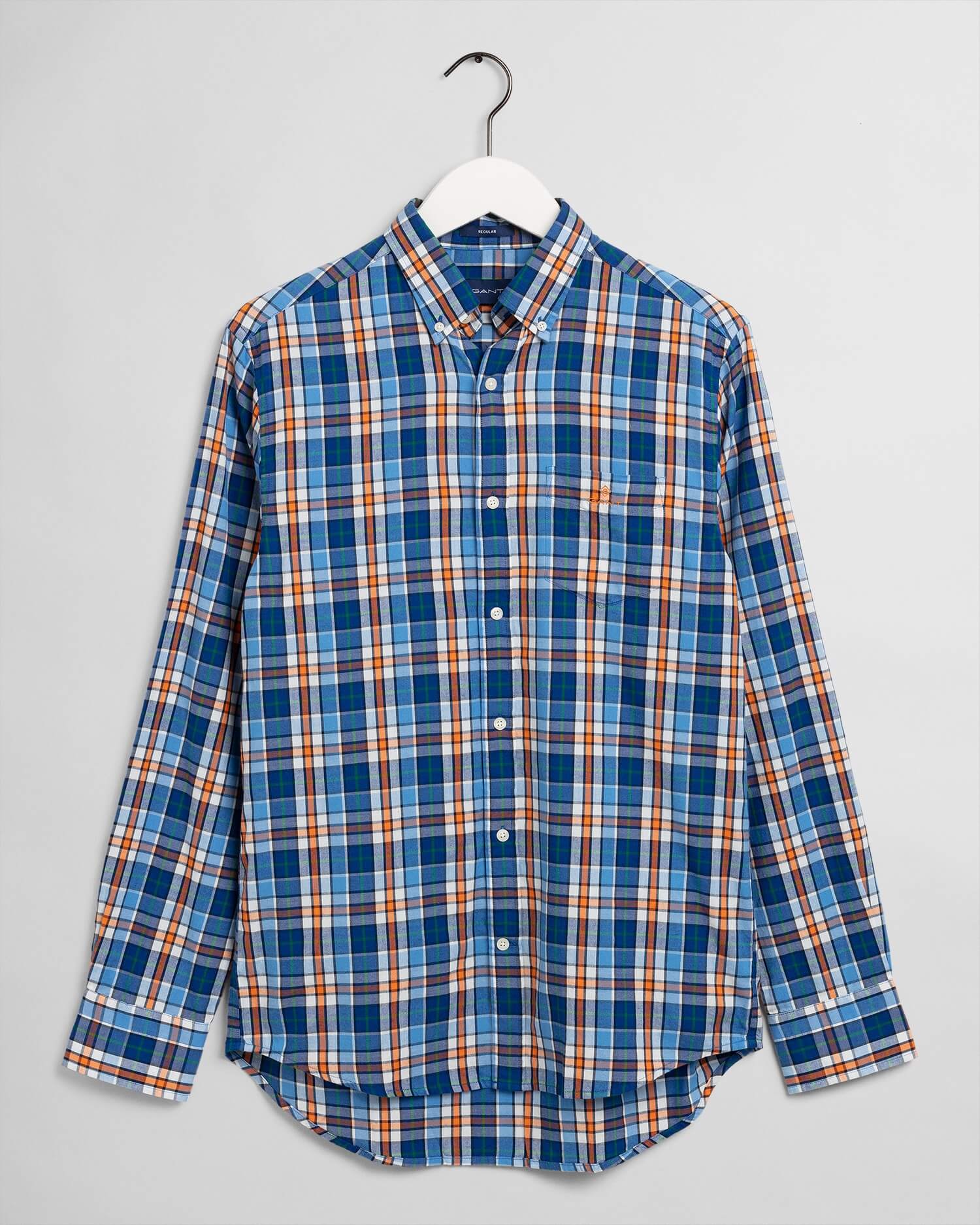 Gant Checkered Shirt in Blue & Orange