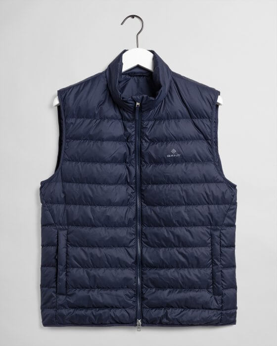 Gant Light Down Gilet navy on hanger