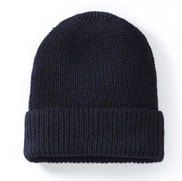 Ribbed Beanie in Navy