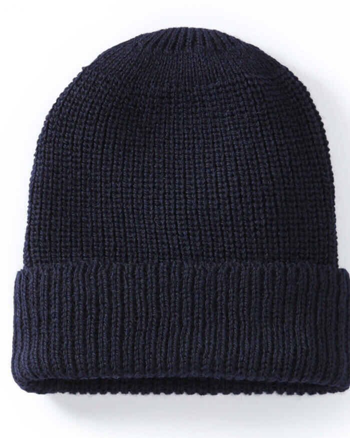 Ribbed Beanie in Navy
