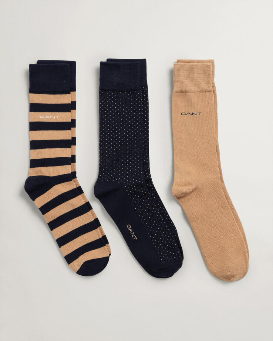 Gant 3-Pack Beige Socks