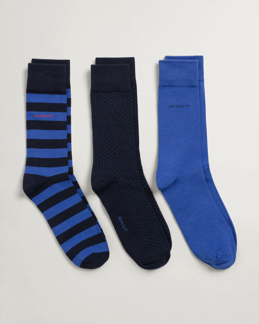 Gant 3-Pack Blue Socks