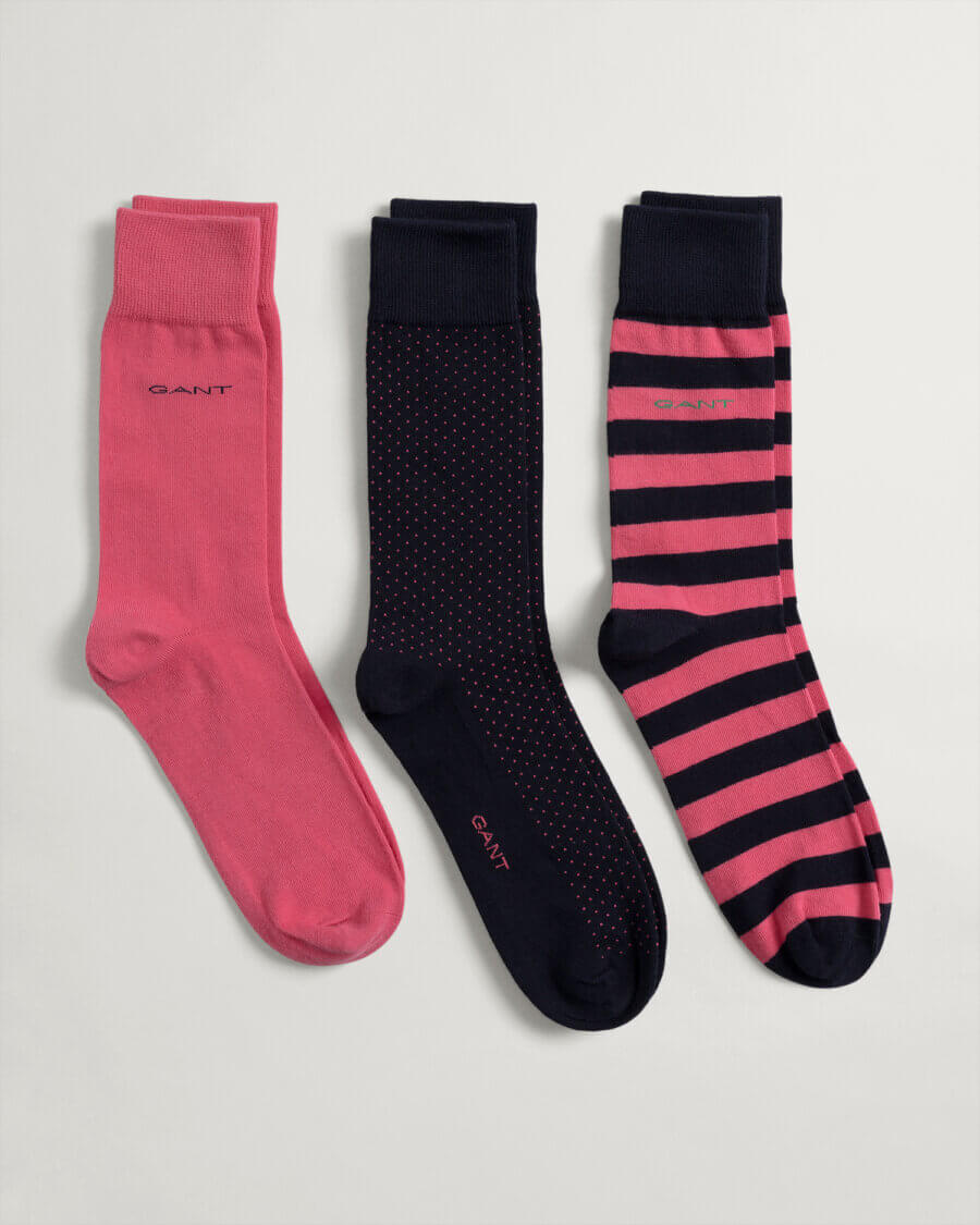 Gant 3-Pack Pink Socks