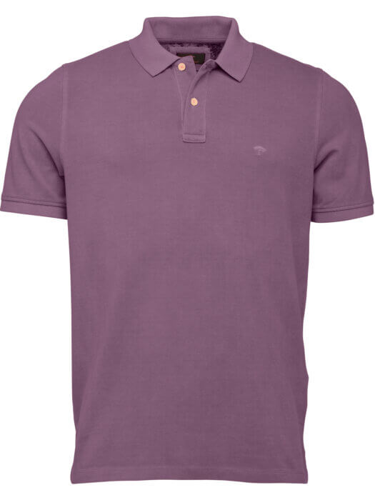 Fynch Hatton Garment Dyed Polo in Purple