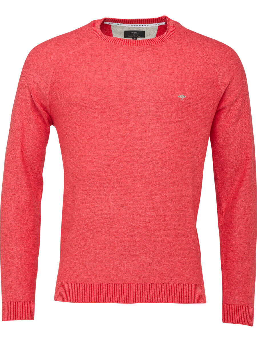 Fynch Hatton Plated O Neck Sweater Red