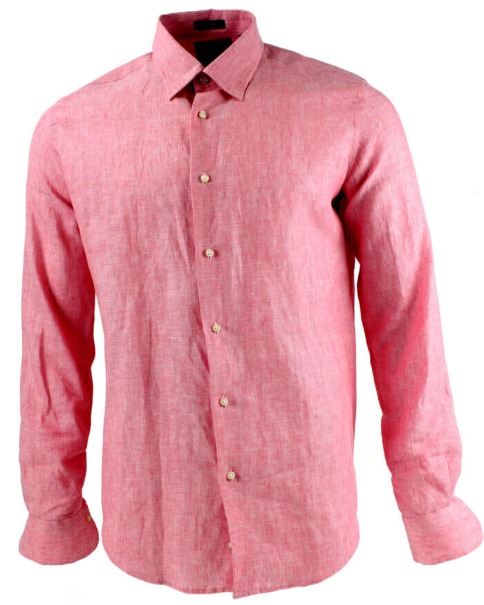 Viyella Plain Linen Shirt Pink