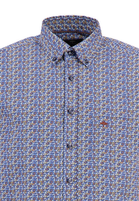 Fynch Hatton Navy Fond Prints Shirt Dots