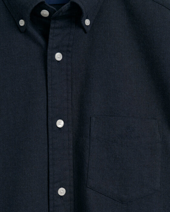 Gant Regular Fit Flannel Melange Shirt Evening Blue close