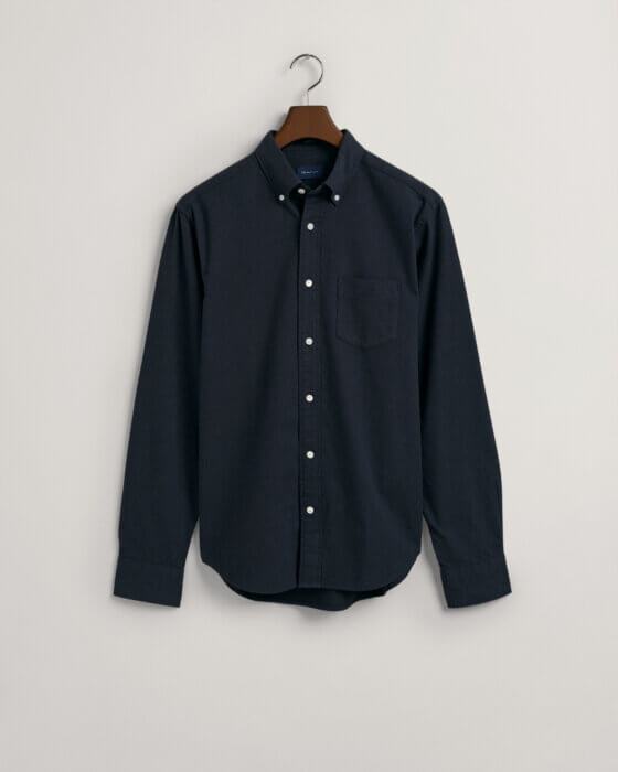 Gant Regular Fit Flannel Melange Shirt Evening Blue