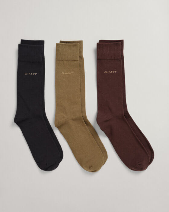 Gant Sized Soft Cotton 3-Pack Socks Autumn Sunset