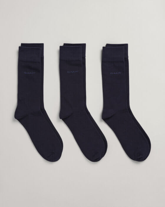Gant Sized Soft Cotton 3-Pack Socks Navy