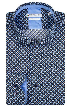 Giordano Blue Tile Print Shirt