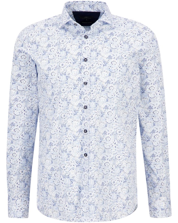 Fynch Hatton Blue Print Shirt front