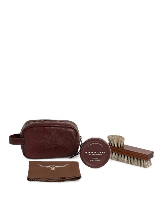 R M Williams Mini Travel Care Kit Chestnut