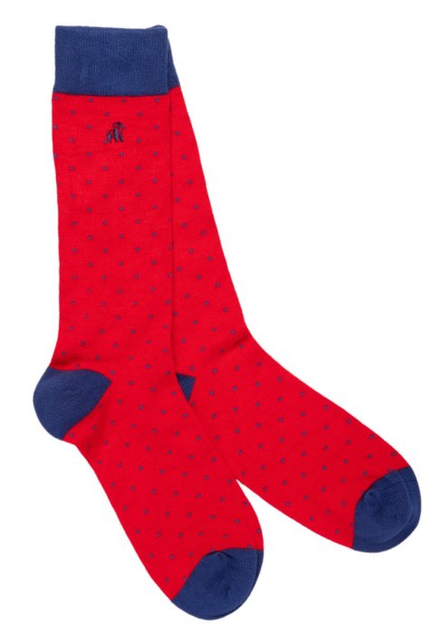 Swole Panda Comfort Cuff Socks Spotted Red