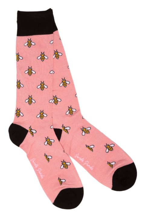 Swole Panda Bumblebee Socks Pink
