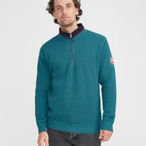 Holebrook Classic Wind Proof 1/2 Zip Teal front