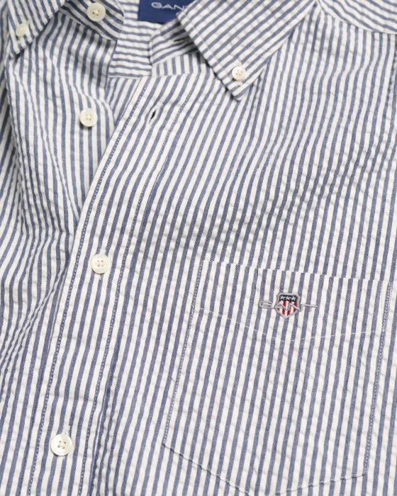 Gant Reg Fit Seersucker Short Sleeve Shirt close