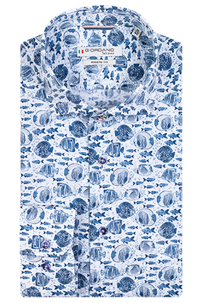 Giordano Blue Tropical Fish Shirt 3