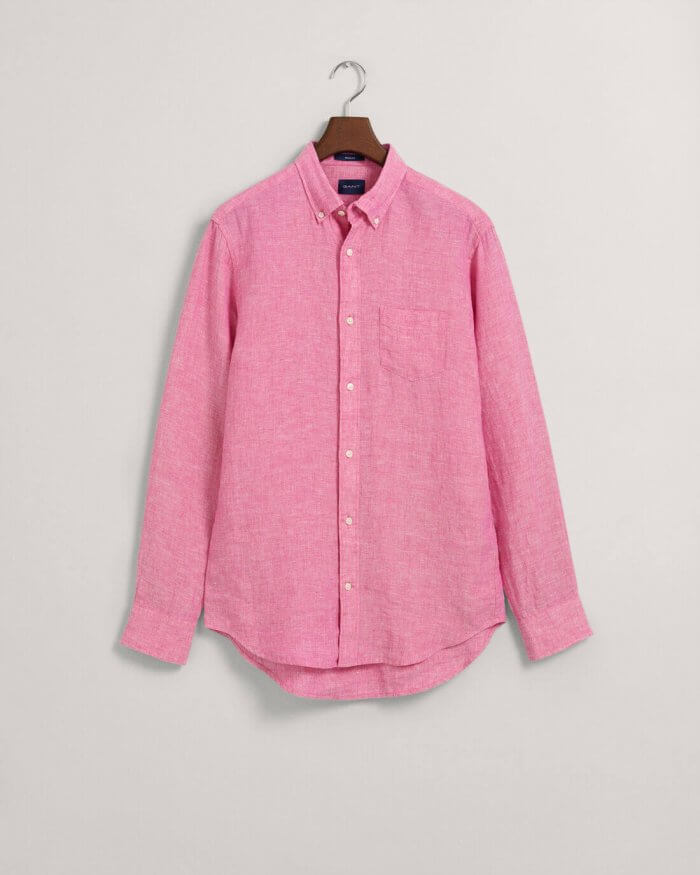 Gant Regular Fit Linen Shirt pink