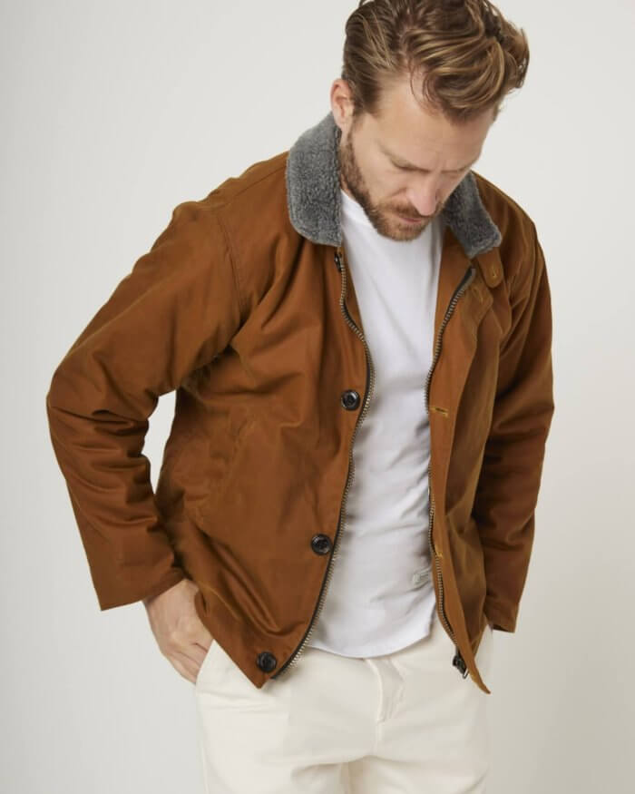 Peregrine brown jacket with grey fur collar