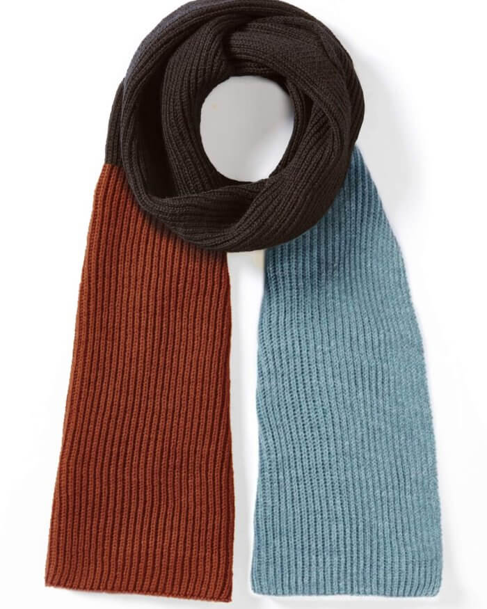 Dennis scarf brown, orange and blue