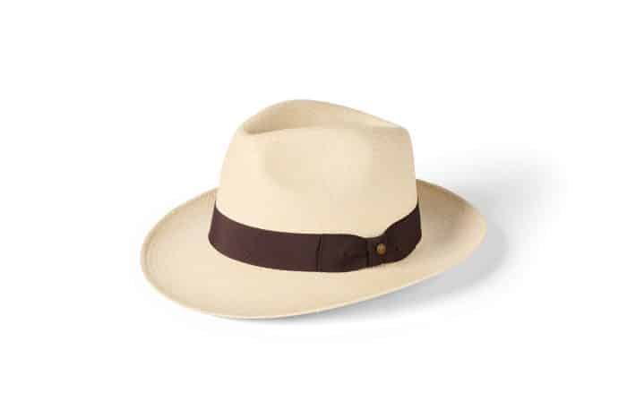 The Failsworth Snap Brim Panama is a beige fedora hat featuring a wide brim and a dark brown band, shown against a plain white background.