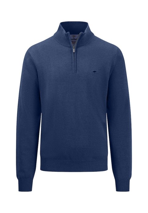 Fynhc Hatton blue quarter zip jumper