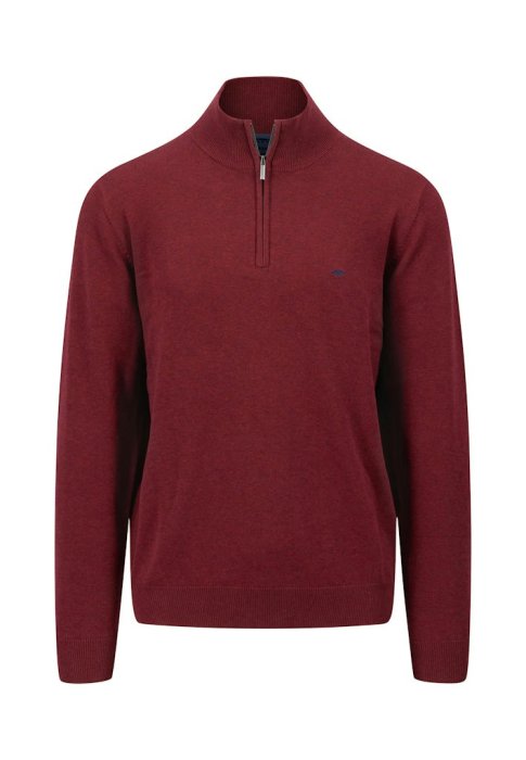 Fynhc Hatton red quarter zip jumper