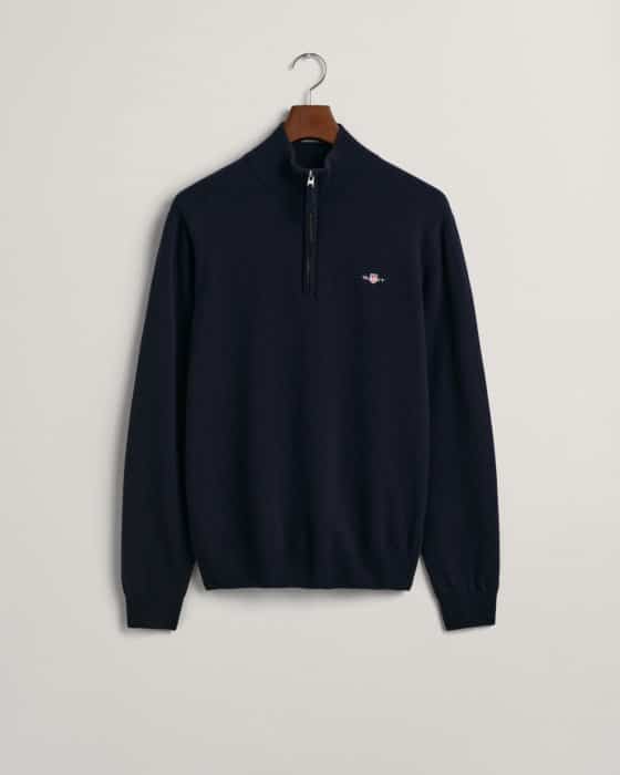 Gant navy quarter zip shield jumper on hanger