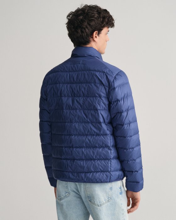 Gant blue puffer jacket on model back