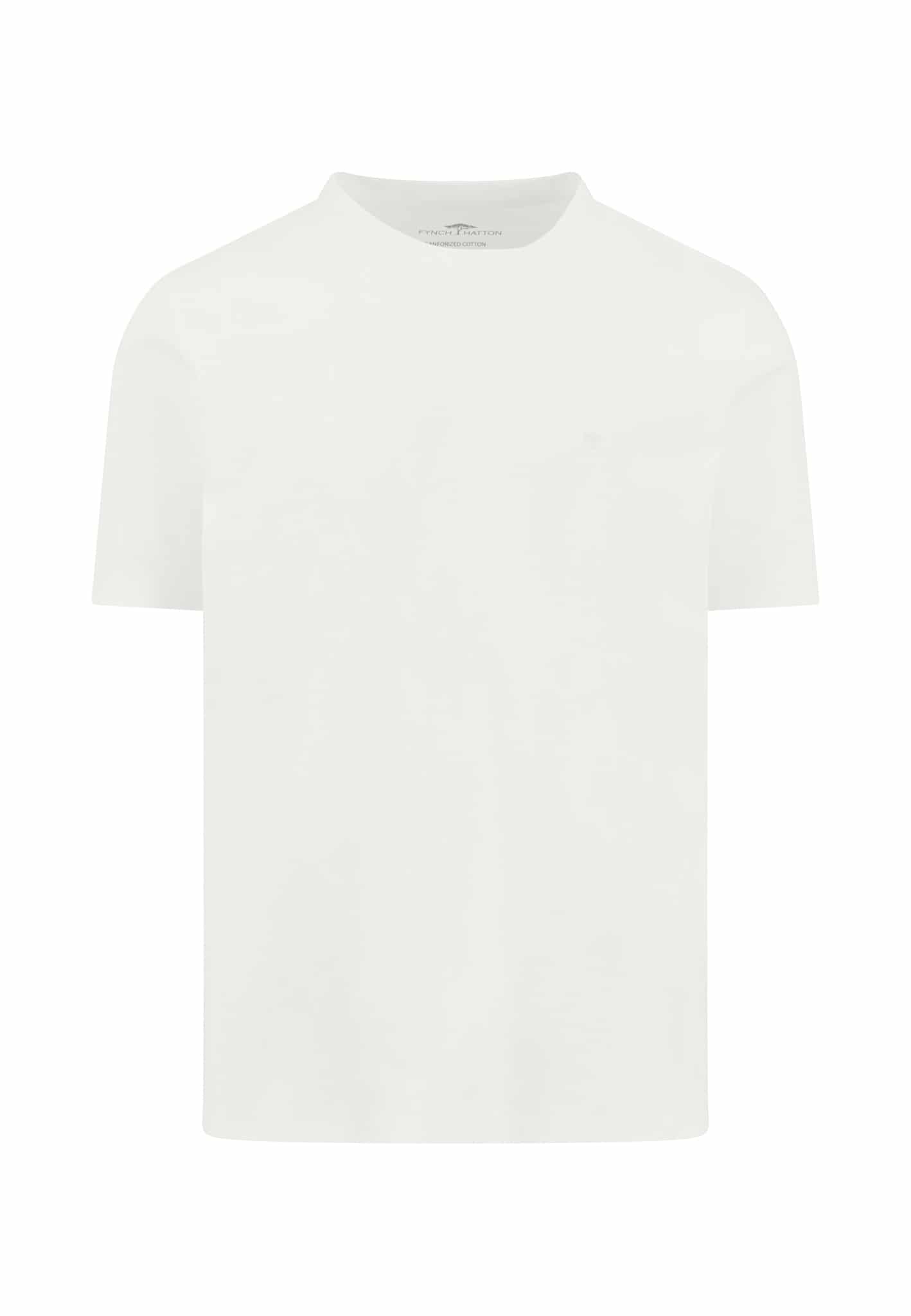 Plain white short-sleeve t-shirt displayed against a white background, viewed from the front. No visible logos or designs.