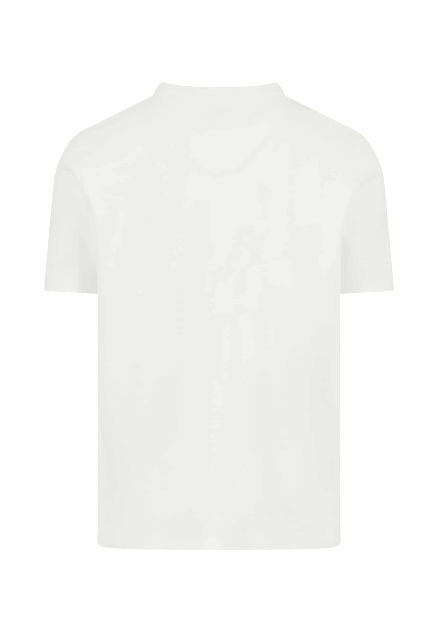 Plain white short-sleeve T-shirt shown from the back, displayed against a white background.