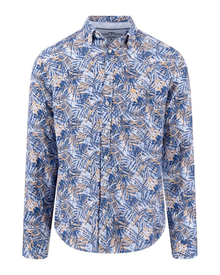 Fynch Hatton Colourful Linen Print Shirt