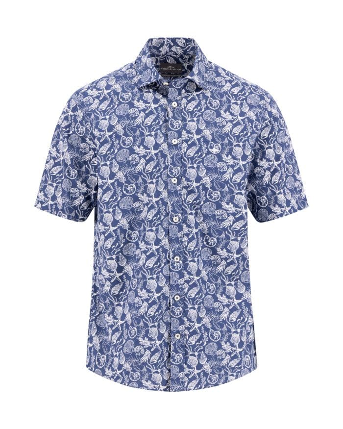 Fynch Hatton Beach Print SS Shirt