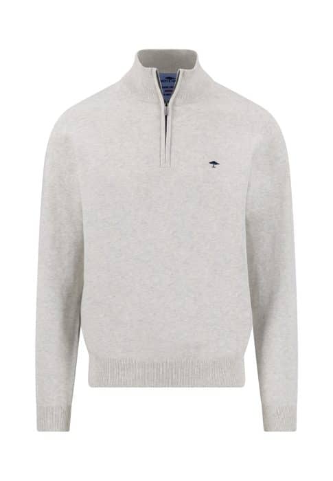 Light grey long-sleeve pullover jumper with a quarter-zip collar and small dark logo on the left chest. The jumper is displayed against a white background.